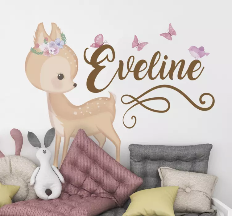 Klistermærke med personnaliseret hjort - TenStickers