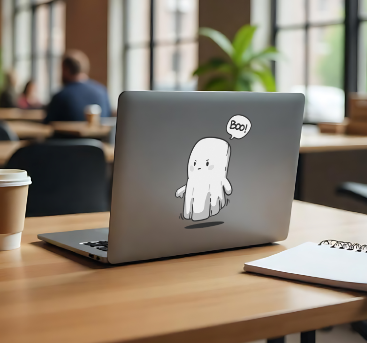 Pessimistisk spøgelse Laptop klistermærke - TenStickers