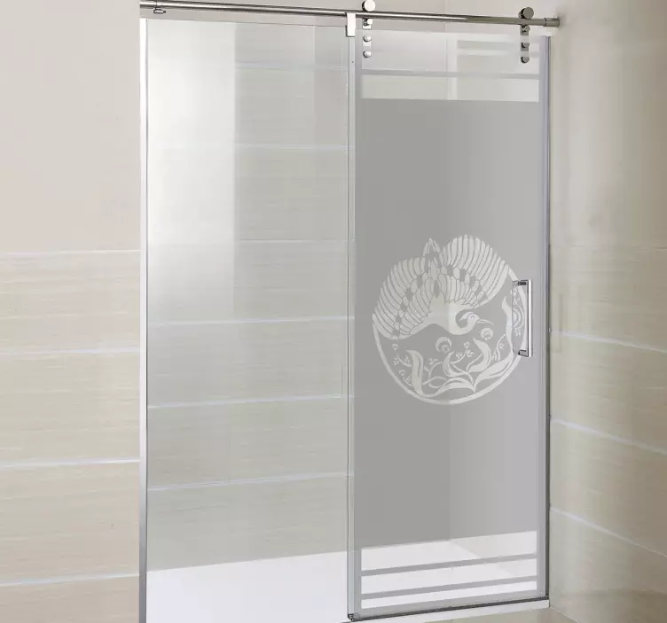 Phoenix art shower-vindue klistermærke - TenStickers