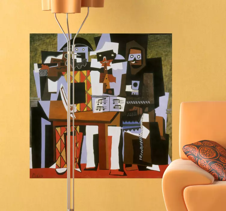 Picasso tre musikere vægklistermærke - TenStickers