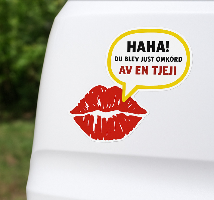 Klistermærke til bil overhalet af en pige - TenStickers