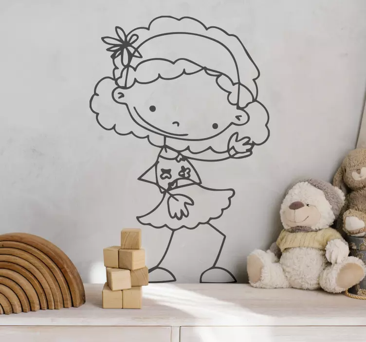 Pige der leger wallsticker - TenStickers