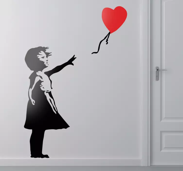 Pige med en ballon banksy wallsticker - TenStickers