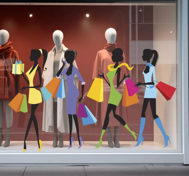 piger shopping wallstickers - TenStickers