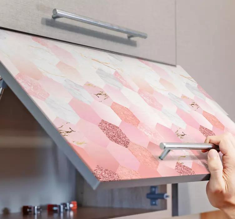 Mærkat med lyserød marmor til møbler - TenStickers