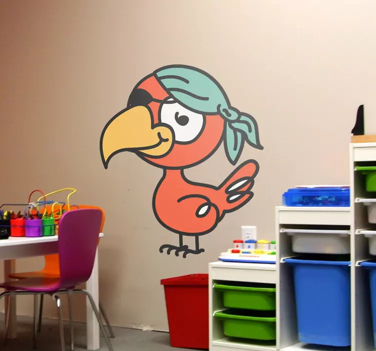 Pirat papegøje børne klistermærke - TenStickers