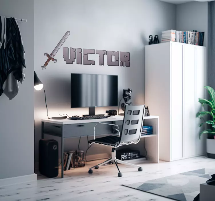 Pixel Sværd videospil wallsticker - TenStickers