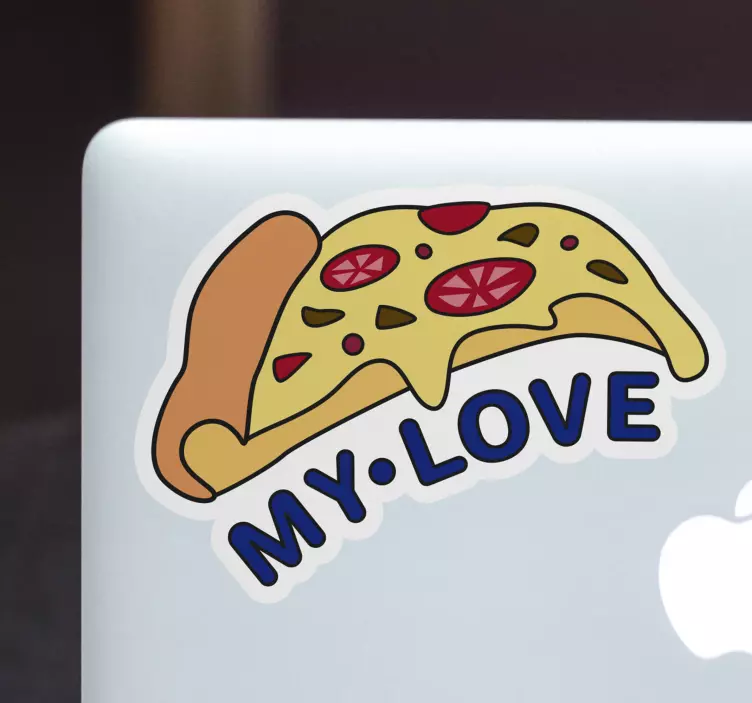 Pizza my love laptop sticker - TenStickers