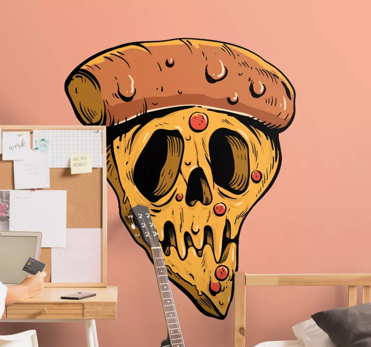 Pizza kranium design wallsticker dyr - TenStickers