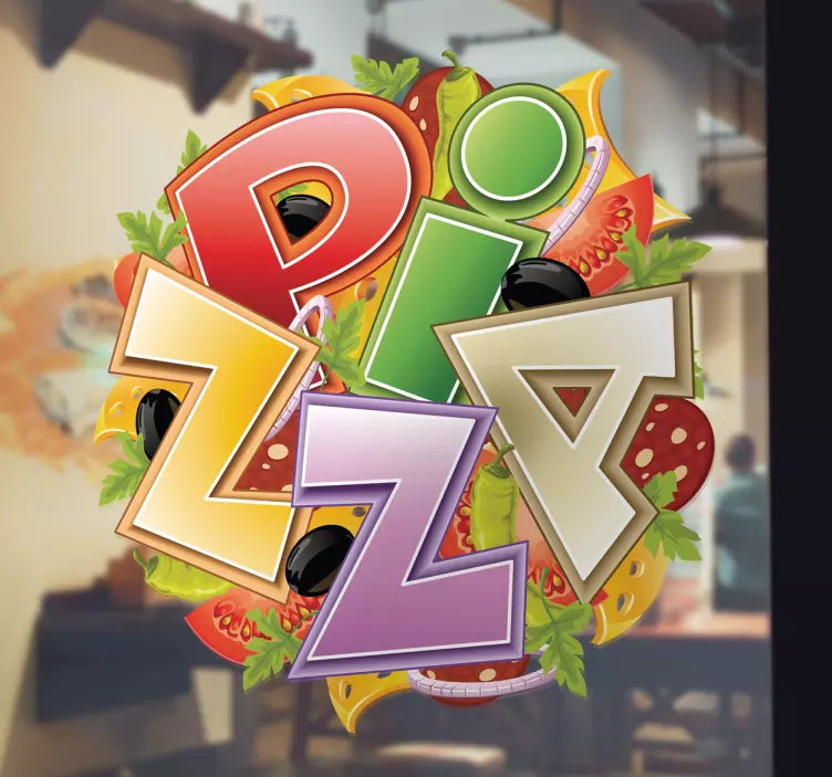 Pizza logo klistermærke - TenStickers