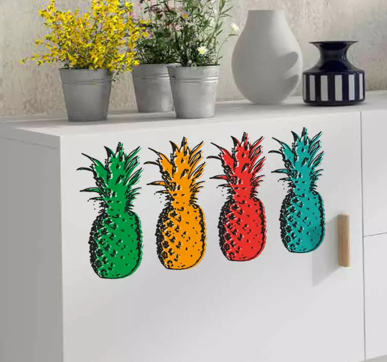 Pop art ananas klistermærke - TenStickers