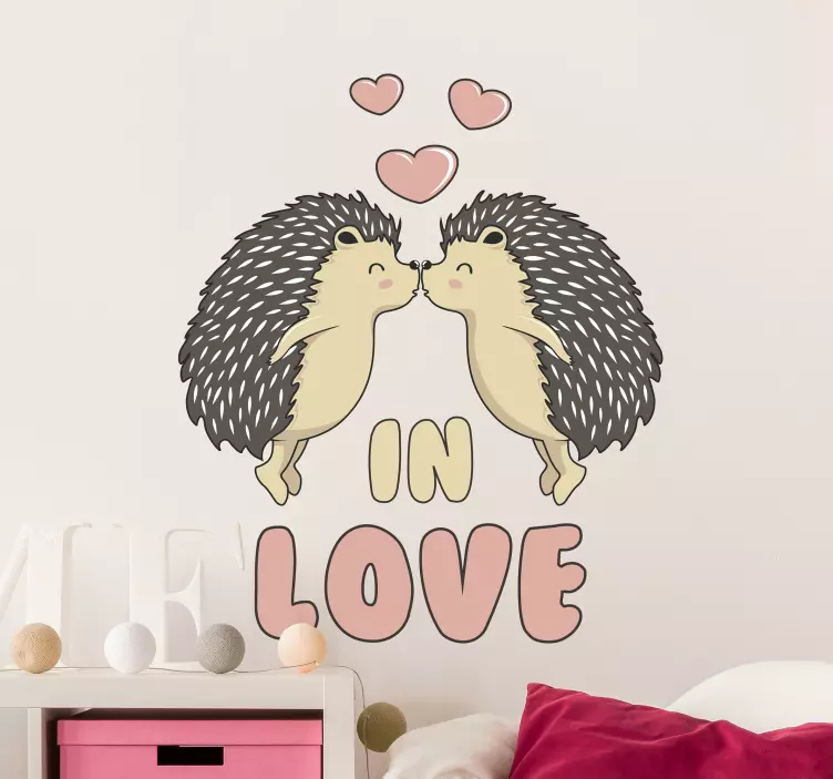 Porcupine in love vægklistermærke - TenStickers