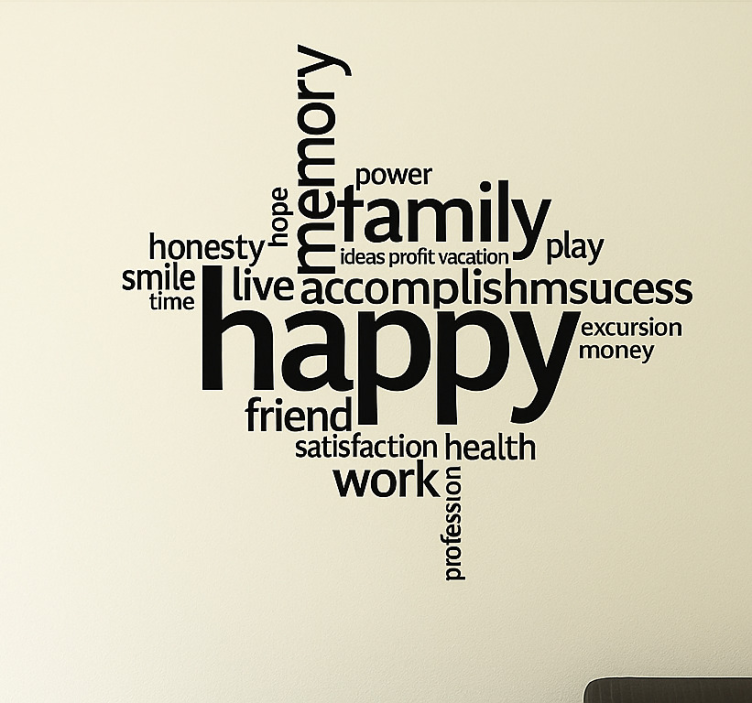 Positive ord collage stue wallsticker - TenStickers