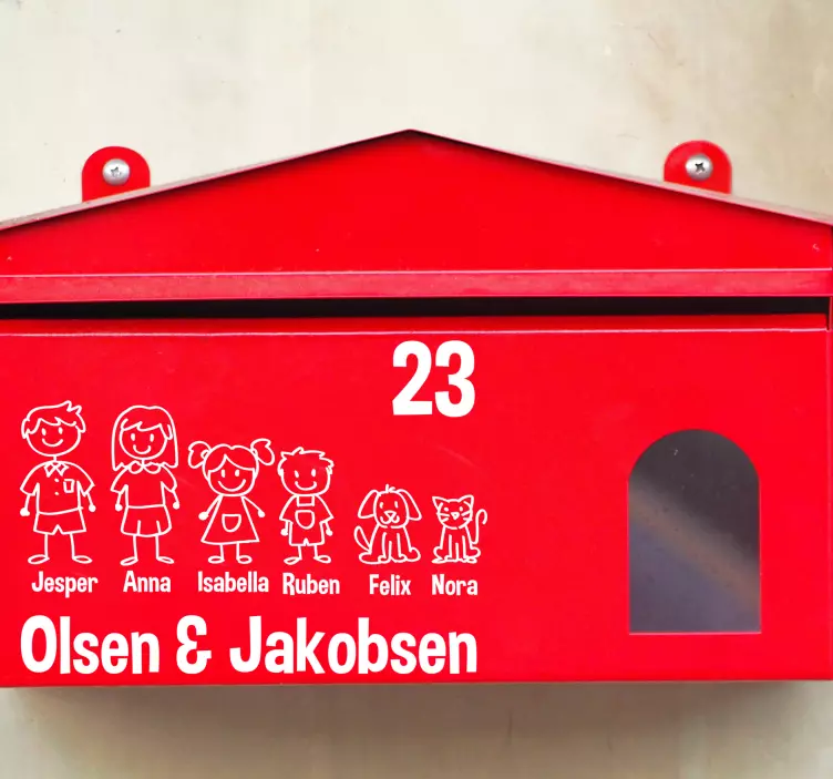 Postboks familie klistermærke tekst klistermærke - TenStickers