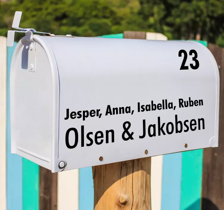 Postkasse adresse tekst klistermærke - TenStickers