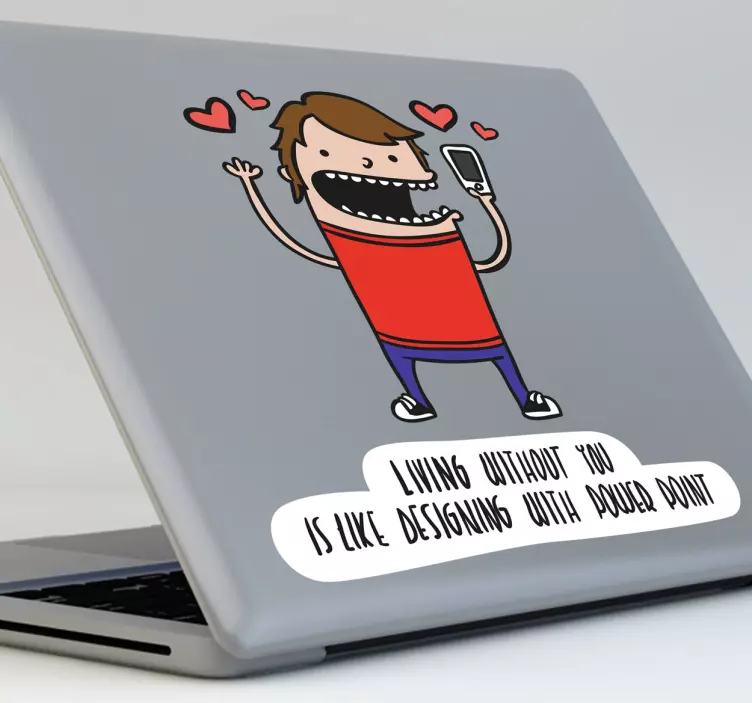 Power point love laptop klistermærke - TenStickers