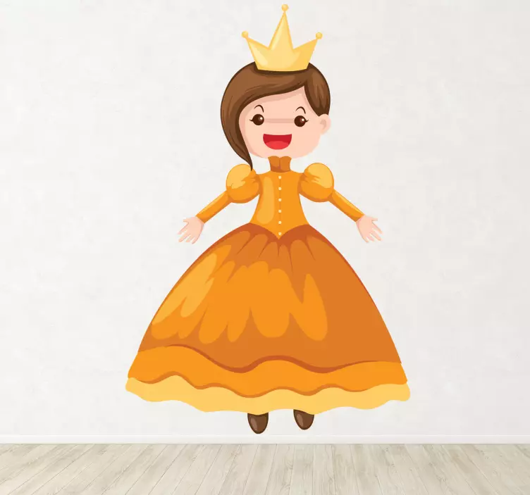 Prinsesse illustration vægoverføringsbillede - TenStickers