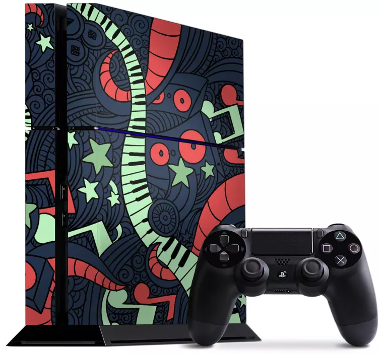 Ps4 klistermærke med musik inspireret kunst - TenStickers
