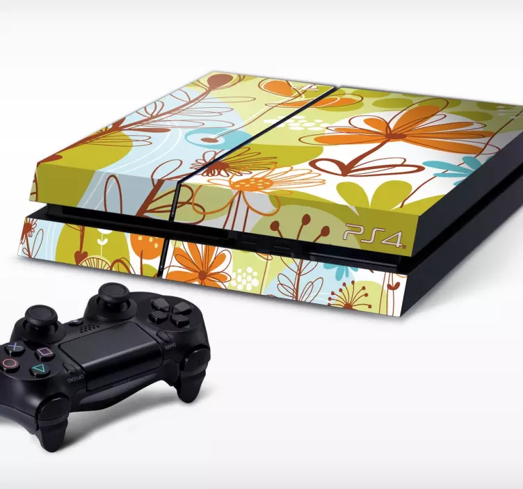 PS4 sticker blomster - TenStickers