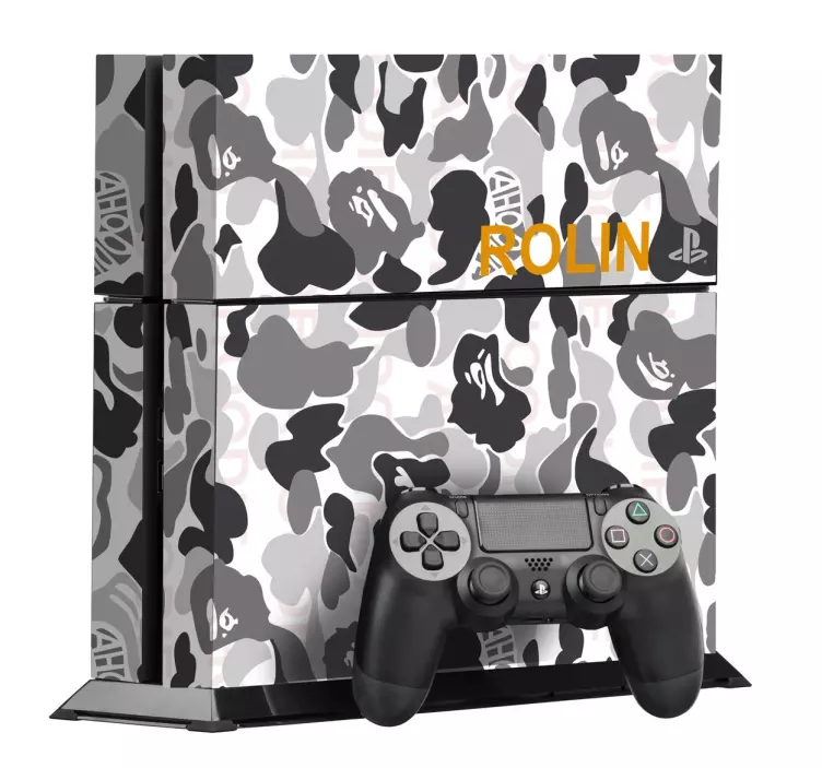 PS4 sticker Grå Camouflage - TenStickers