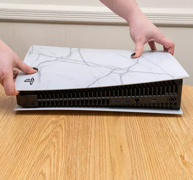 Ps5 original hvid marmorhud - TenStickers