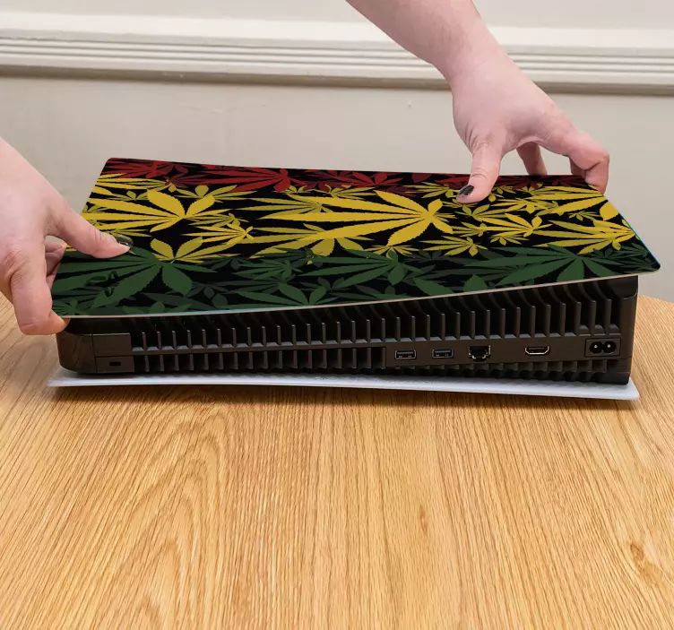 Ps5 klistermærke bladmotiv wrap - TenStickers