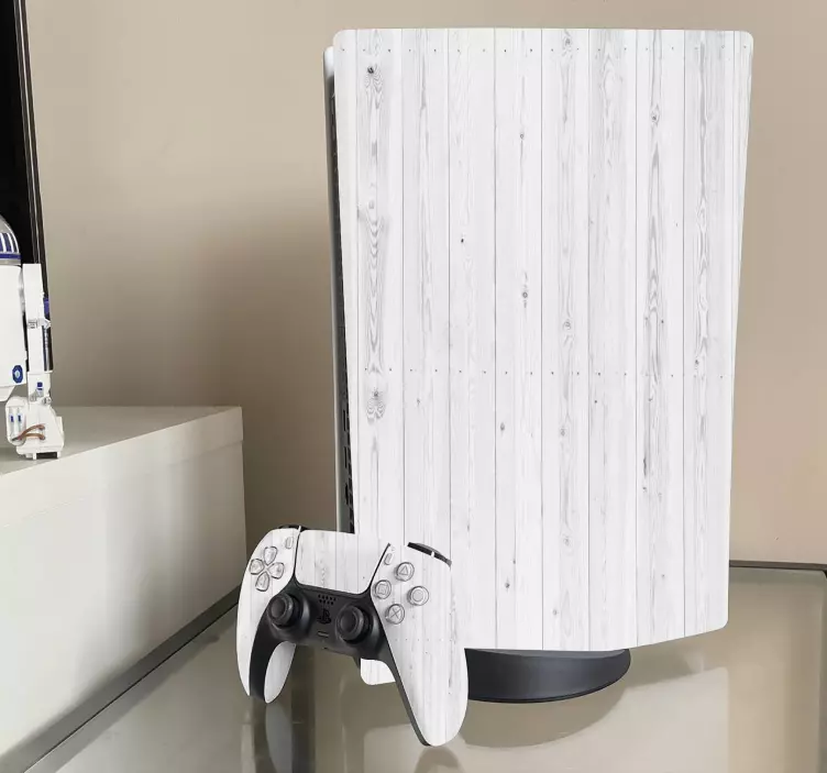 Ps5 klistermærke i træstruktur finish - TenStickers