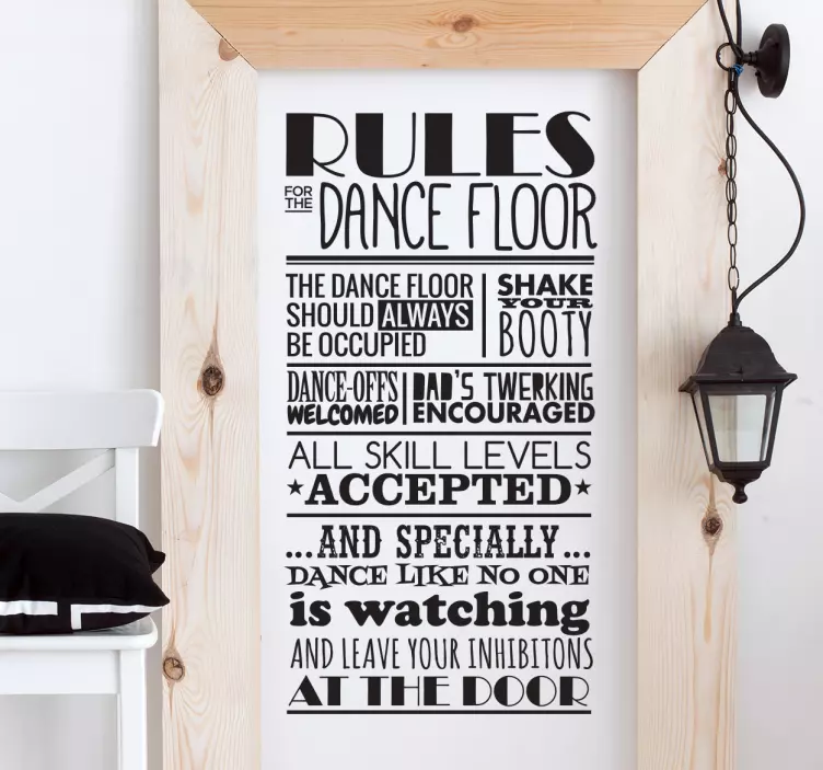 Quote sticker danse regler - TenStickers