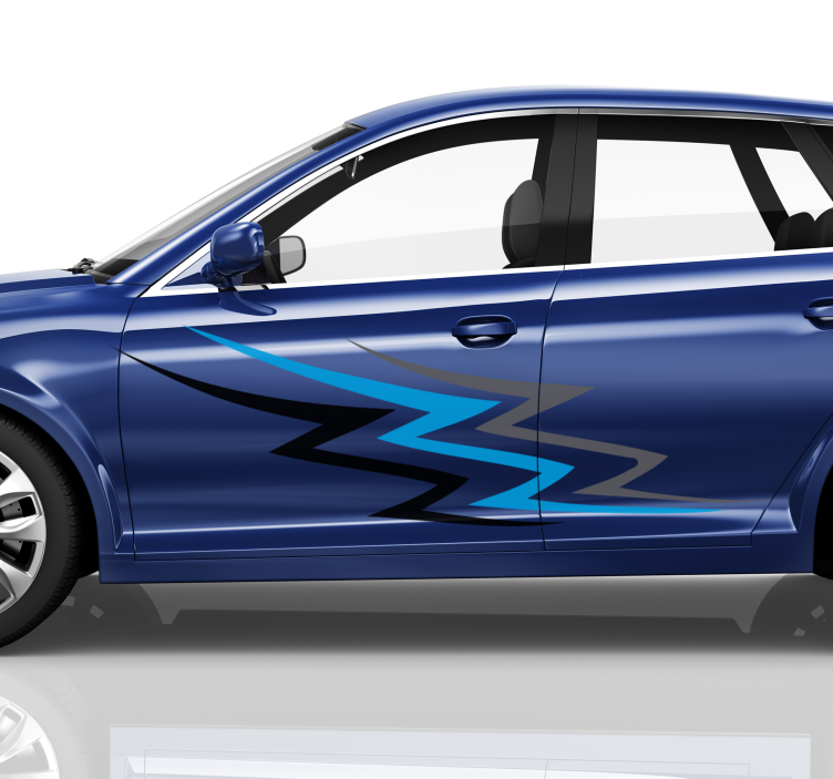 Race bil blå og grå bil klistermærke - TenStickers