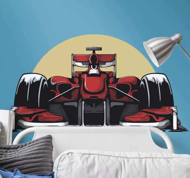 Racerbilens front motorklistermærke - TenStickers