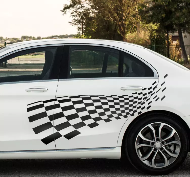 Racerflag klistermærke til bil - TenStickers