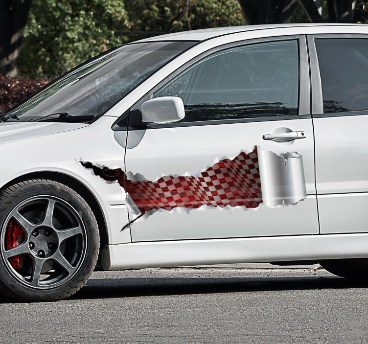 Racing af iturevne metalplader klistermærke til bil - TenStickers