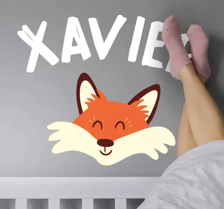 Ræv ansigt med navn illustration mærkat - TenStickers