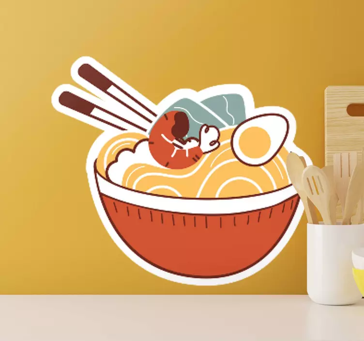 Ramen skål glæde wallsticker dyr - TenStickers
