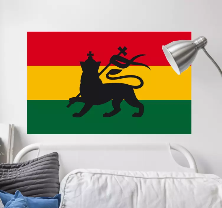 Rasta elsker flag og løve klistermærke - TenStickers