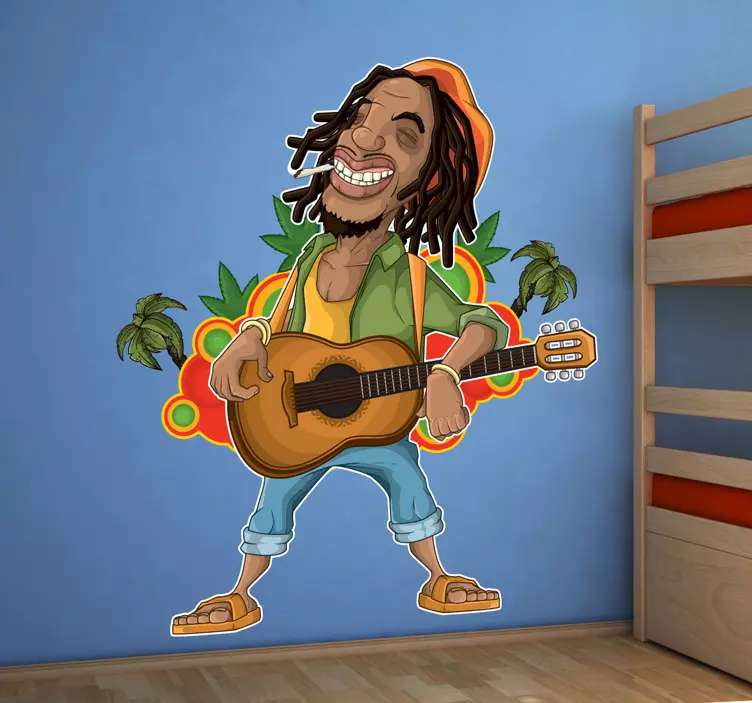 Rastafari bob marley mærkat - TenStickers
