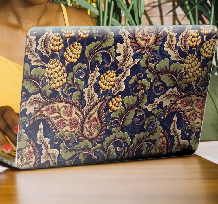 Realistisk paisley illustration laptop klistermærke - TenStickers
