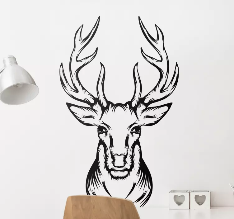 Realistisk stag head animal wall sticker - TenStickers