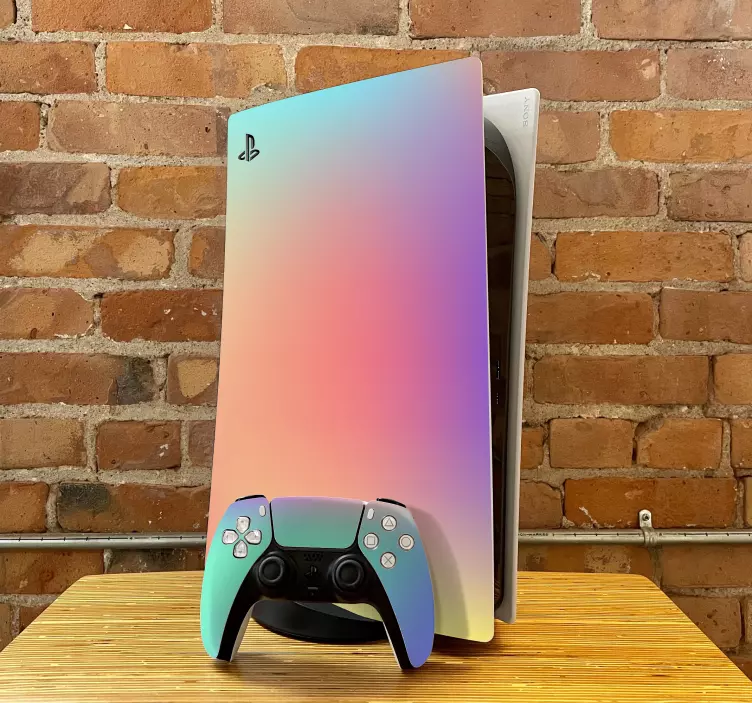 Regnbue gradient ps5 cover - TenStickers