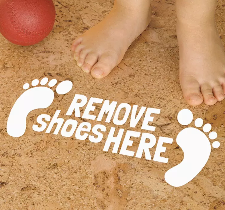 Remove shoes here sticker - TenStickers