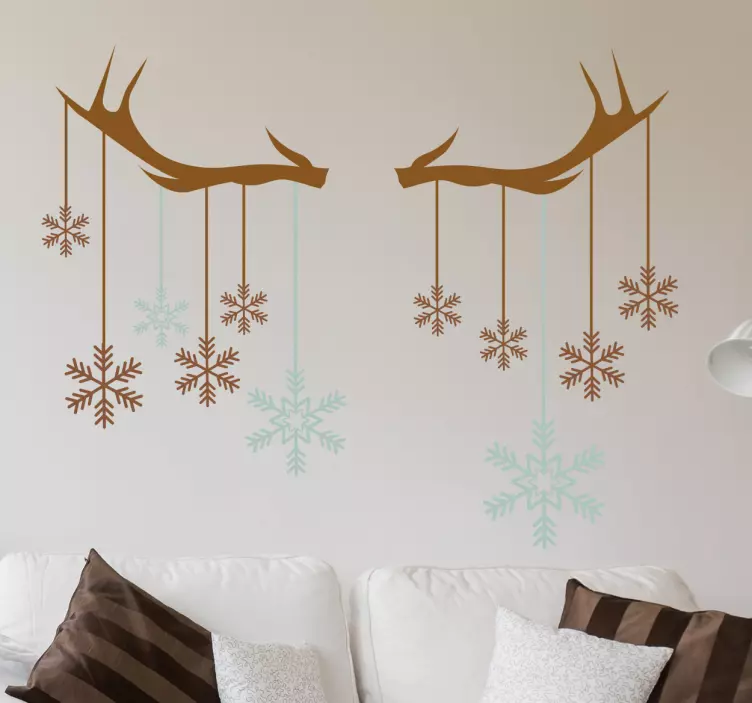 Rensdyr gevir jule wallsticker - TenStickers