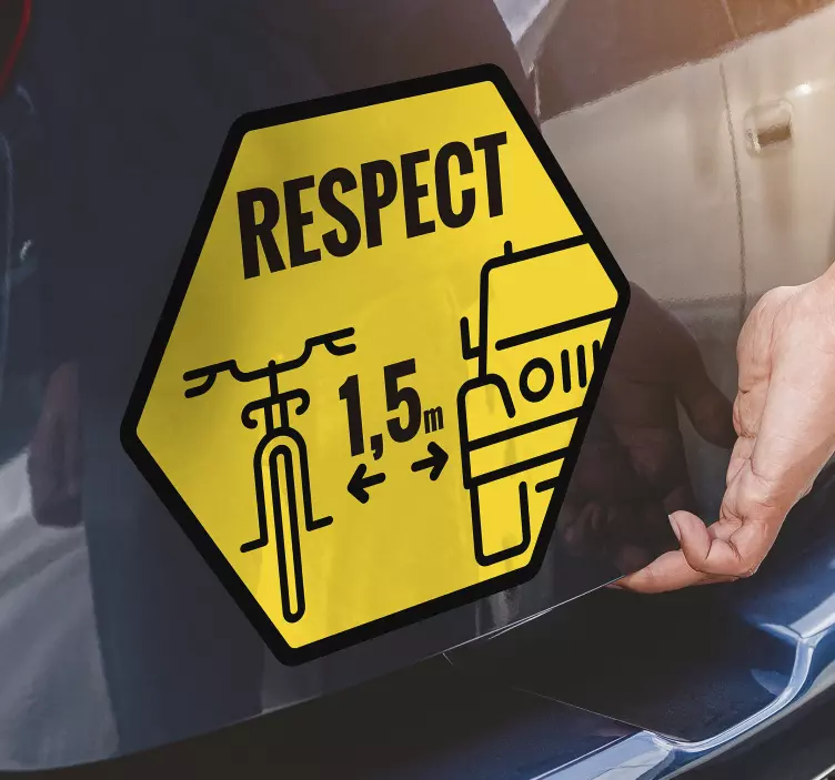 Respekt cyklist bil klistermærke - TenStickers