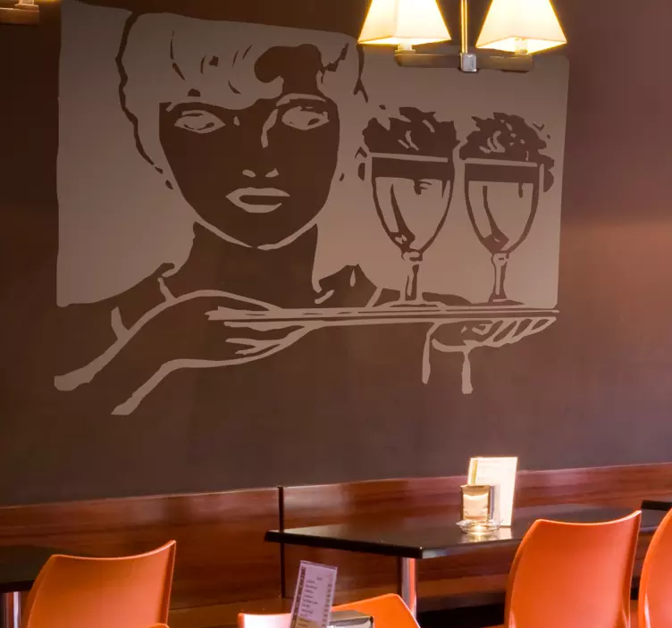 Restaurant servitrice vægklistermærke - TenStickers