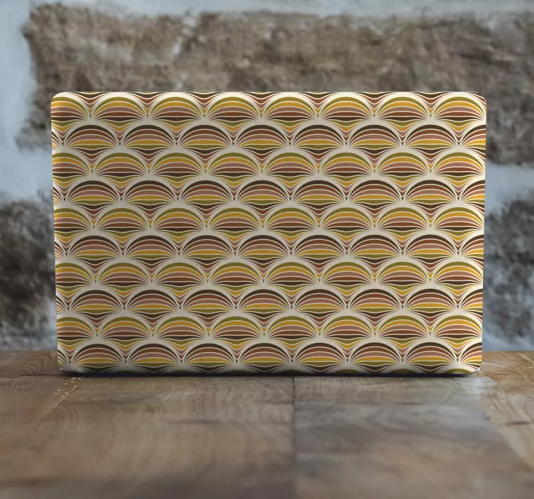 Retro bølgemønster klistermærke til bærbar - TenStickers