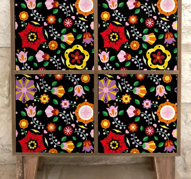 Retro botanisk motiv dekoration klistermærker - TenStickers