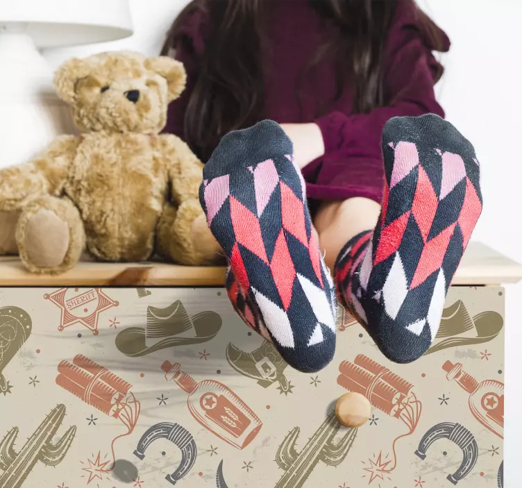 Retro cowboy-elementer dekoration klistermærker - TenStickers