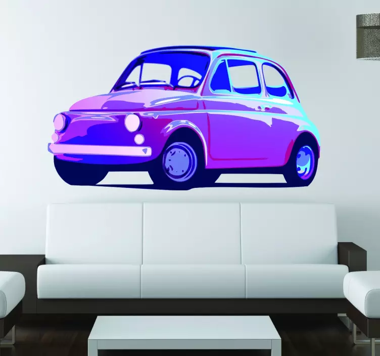 Retro fiat 500 klistermærke - TenStickers