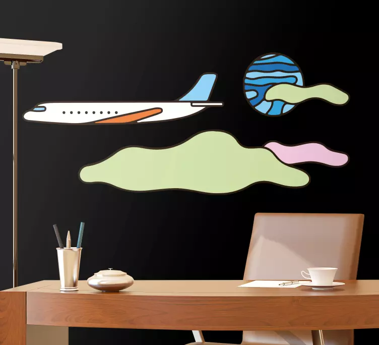 Retro fly rille væg klistermærke - TenStickers