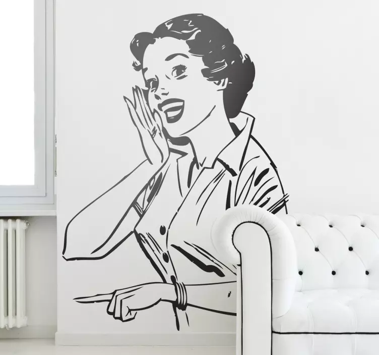 Retro portræt af 50'er kvinde wallsticker - TenStickers