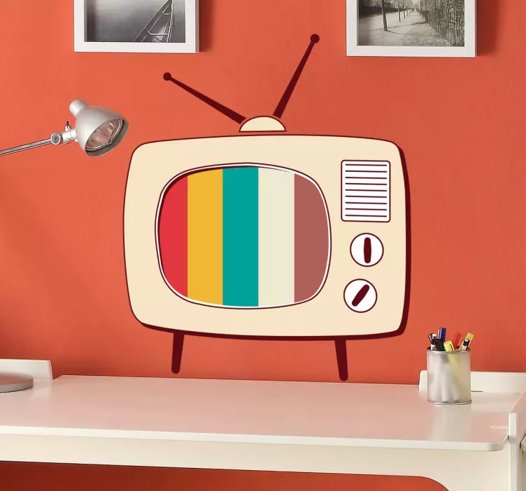 Retro tv dekorativt vægklistermærke - TenStickers